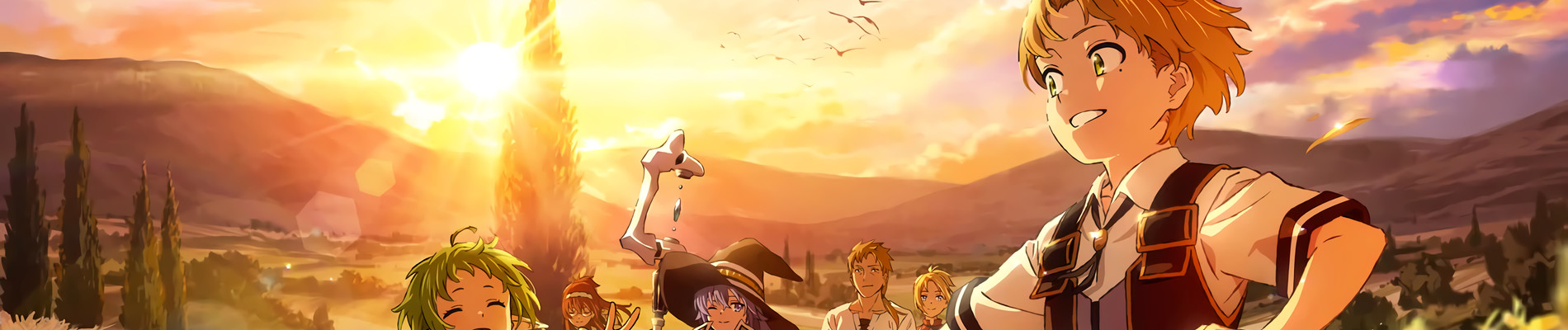 Mushoku Tensei official promotional banner for the anime series