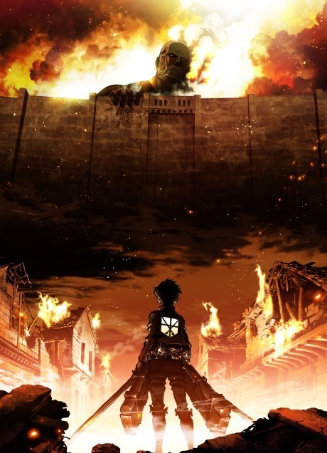 Attack on Titan Season 1 promotional art for Episode 1 The Fall of Shiganshina Part 1 review